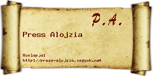 Press Alojzia névjegykártya
